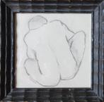 tekening Mannenrug 18,5x18,5cm, Antiek en Kunst, Ophalen of Verzenden