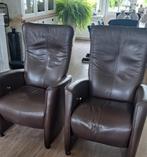 2 leren relaxstoelen., Huis en Inrichting, Fauteuils, Ophalen, Gebruikt, Leer