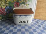 oude zoutpot/ zoutbak porselein/ keuken zoutbak met deksel, Antiek en Kunst, Ophalen of Verzenden