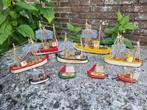 9 houten vissersbootjes, Ophalen, Gebruikt, Zeilboot, Overige typen