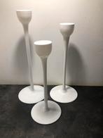 Set 3 IKEA Blomster kandelaars wit, Huis en Inrichting, Woonaccessoires | Kandelaars en Kaarsen, Ophalen, Overige materialen, 25 tot 50 cm