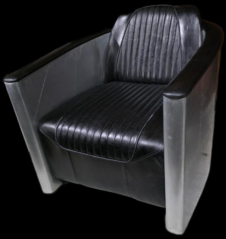 Showroommodel Aviator Fauteuil - Uniek Design!, Huis en Inrichting, Fauteuils, Nieuw, Leer, Metaal, 75 tot 100 cm, 75 tot 100 cm
