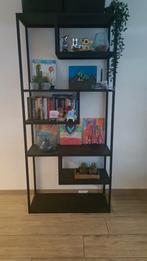 WOOOD vakkenkast Teun - Metaal - Zwart - 188x85x35, Ophalen, Met plank(en), 50 tot 100 cm, Zo goed als nieuw