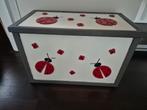 Opbergkist speelgoedkist hout lieveheersbeestje, Huis en Inrichting, Woonaccessoires | Kisten, Ophalen, Minder dan 50 cm, Gebruikt