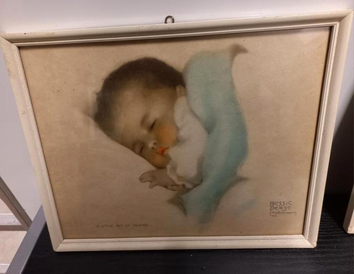 2 Nostalgische Schilderijtjes Bettie Pease Gutmann, Antiek en Kunst, Kunst | Schilderijen | Klassiek, Ophalen of Verzenden