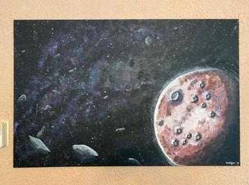 Galaxy Schilderij - Handgemaakt 120x80cm Abstract beschikbaar voor biedingen
