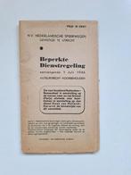 Oud NS Spoorboekje/Beperkte Dienstregeling 1 juli 1946, Verzamelen, Spoorwegen en Tramwegen, Boek of Tijdschrift, Gebruikt, Ophalen of Verzenden