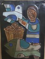 Keramiek Tegel met Religieuze Voorstelling 14x10cm, Antiek en Kunst, Ophalen of Verzenden