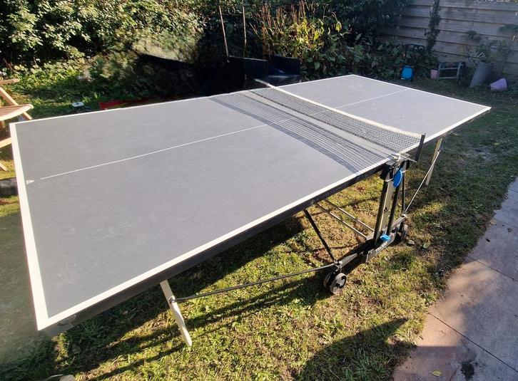 Tafeltennistafel Adidas To.100, Sport en Fitness, Tafeltennis, Gebruikt, Tafel Outdoor, Inklapbaar, Verrijdbaar, Ophalen
