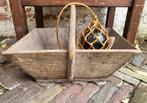 Oude franse brocante houten plukbak/ allegonda, Antiek en Kunst, Curiosa en Brocante, Ophalen of Verzenden