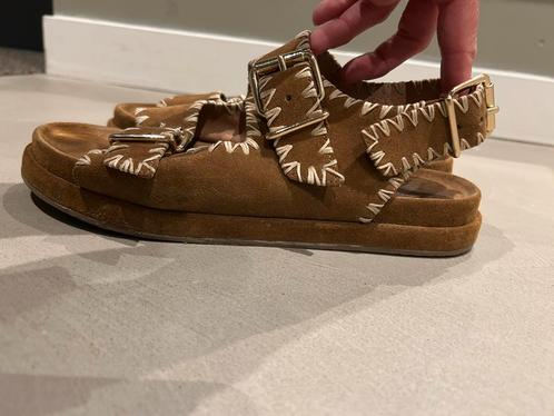 Suède Sandalen Maat 42, Kleding | Dames, Schoenen, Zo goed als nieuw, Sandalen of Muiltjes, Bruin, Ophalen of Verzenden