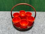 Vintage Emsa Eierdopjes Set met Zoutvaatje W. Germany, Antiek en Kunst, Ophalen