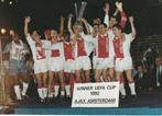 Kaart Ajax Winner UEFA Cup 1992, Ophalen of Verzenden, Gebruikt, Ajax, Poster, Plaatje of Sticker