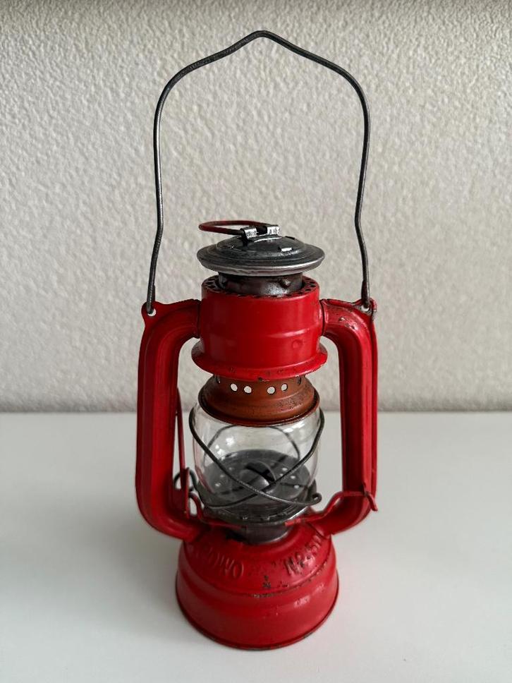 Vintage Frowo 50 stormlamp / stormlantaarn (rood), Antiek en Kunst, Antiek | Lampen, Ophalen of Verzenden