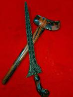 Antieke Keris Brojol Triwarna Batu Lapak Melati Tumpuk SVE56, Verzenden