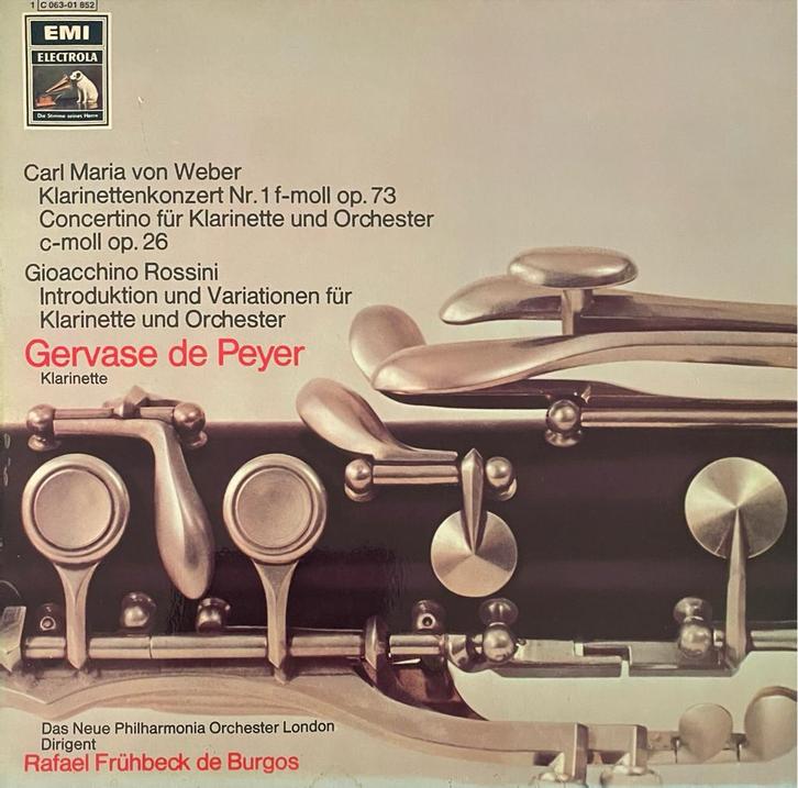 Weber & Rossini - Klarinetconcerten, Cd's en Dvd's, Vinyl | Klassiek, Zo goed als nieuw, Romantiek, Orkest of Ballet, 12 inch