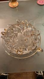 Art deco dessertschaal met kommen, Verzamelen, Glas en Borrelglaasjes, Ophalen, Zo goed als nieuw
