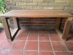 Hardhouten bankje 100 cm lang 42 diep en 42 hoog, Ophalen, Zo goed als nieuw, Rechthoekig, Hout