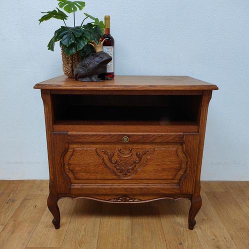 Vintage ladekastje Queen Ann wandkastje halkastje Hi-Fi kast, Huis en Inrichting, Kasten | Ladekasten, Gebruikt, Eikenhout, Ophalen of Verzenden