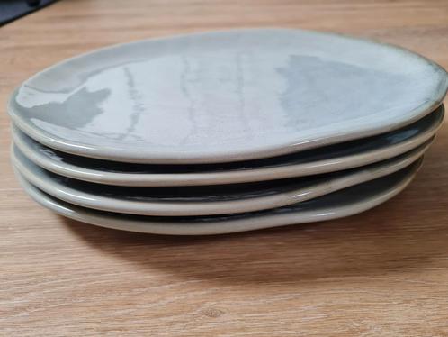 4x dinerborden grijs blauw, Huis en Inrichting, Keuken | Servies, Zo goed als nieuw, Bord(en), Overige stijlen, Aardewerk, Ophalen