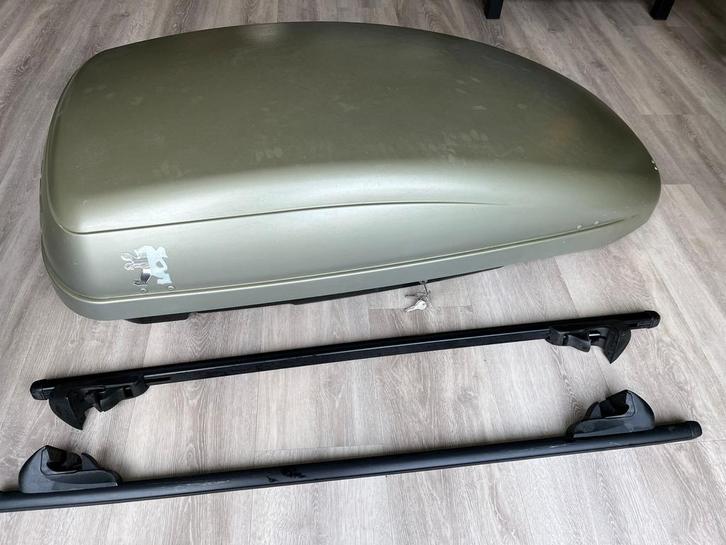 Dakkoffer 150cm + Dakdragers en bevestiging, Auto diversen, Dakkoffers, Gebruikt, Ophalen