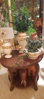 Capodimonte bladgoud set bloempot lamp schaal  kristal, Ophalen of Verzenden