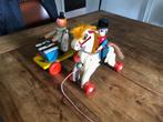 Houten trekpaard en clown, Antiek en Kunst, Ophalen of Verzenden