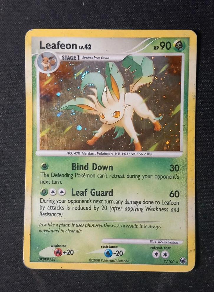 Leafeon - Majestic dawn - holo rare - 7/100, Hobby en Vrije tijd, Verzamelkaartspellen | Pokémon, Gebruikt, Losse kaart, Ophalen of Verzenden