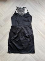 Naked jurk zwart met kant black maat L satijn spaghetti, Naked, Zwart, Maat 42/44 (L), Ophalen of Verzenden