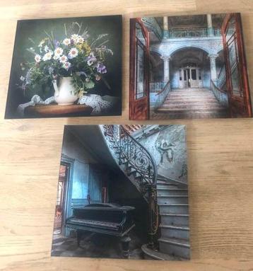 3 foto prints op glas 30/30 cm beschikbaar voor biedingen