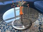 Rookglas Salontafel., Huis en Inrichting, Tafels | Salontafels, Ophalen, 100 tot 150 cm, 50 tot 75 cm, Rond