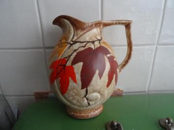 Oude aardewerk kan vaas hersfst bladeren Art Deco  beschikbaar voor biedingen