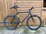 Zwart met goude fixie, fixed gear, single speed fiets, Fietsen en Brommers, Minder dan 10 versnellingen, Gebruikt, Heren, Aluminium