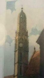 kleuren ets Kerk Wenen Maria am Gestade, Antiek en Kunst, Kunst | Etsen en Gravures, Ophalen