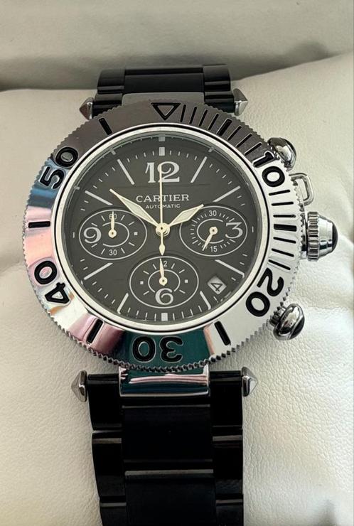 Cartier Pasha Gronograph, Sieraden, Tassen en Uiterlijk, Horloges | Heren, Nieuw, Polshorloge, Staal, Staal, Ophalen of Verzenden