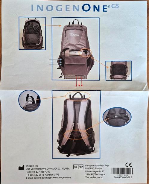 Inogen rugtas G5, Sieraden, Tassen en Uiterlijk, Tassen | Rugtassen, Nieuw, 25 tot 40 cm, Ophalen of Verzenden