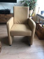 Beige Eetkamerstoelen met Verstelbare Rugleuning (4 stuks), Huis en Inrichting, Fauteuils, Ophalen, Gebruikt, Minder dan 75 cm