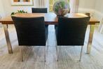 Bert Plantagie Eettafel Seven + stoelen Groove nieuwstaat, Huis en Inrichting, Semi modern, 150 tot 200 cm, Ophalen of Verzenden