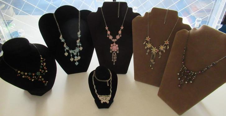Kettingen 6 stuks, Sieraden, Tassen en Uiterlijk, Kettingen, Zo goed als nieuw, Overige materialen, Overige kleuren, Met hanger