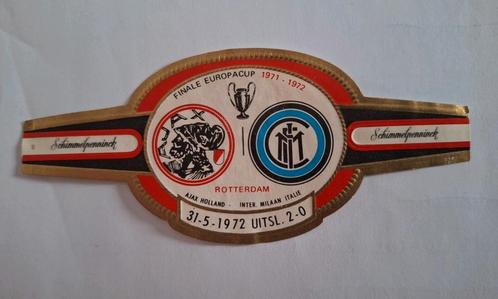 Oud sigarenbandje Ajax - Internazionale 1972, Verzamelen, Sportartikelen en Voetbal, Gebruikt, Poster, Plaatje of Sticker, Ajax