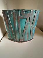 Abstracte vintage design raku vaas, Overige kleuren, Ophalen of Verzenden, Minder dan 50 cm, Glas