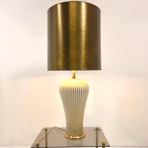 Italiaans vintage porselein tafellamp Mangani xl model boho, Huis en Inrichting, Lampen | Tafellampen, Zo goed als nieuw, 75 cm of meer
