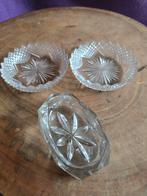 Kristallen schaaltjes en zoutvaatje - puntgaaf, Ophalen of Verzenden