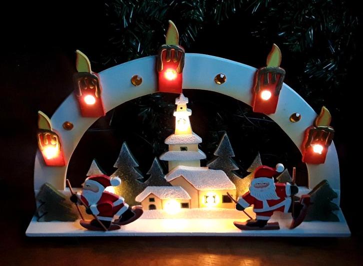 Vintage lichtboog kerst - kerstverlichting - kerstdecoratie, Diversen, Kerst, Gebruikt, Ophalen of Verzenden