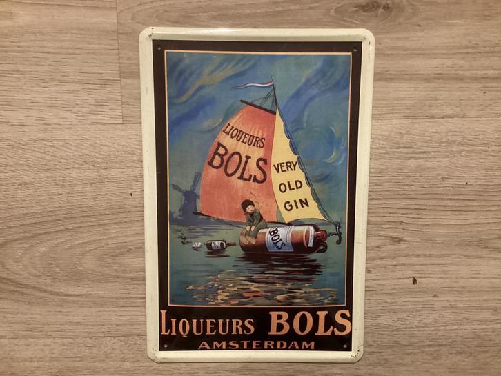 Vintage BOLS reclame bord (geen emaille), Verzamelen, Merken en Reclamevoorwerpen, Zo goed als nieuw, Reclamebord, Ophalen of Verzenden