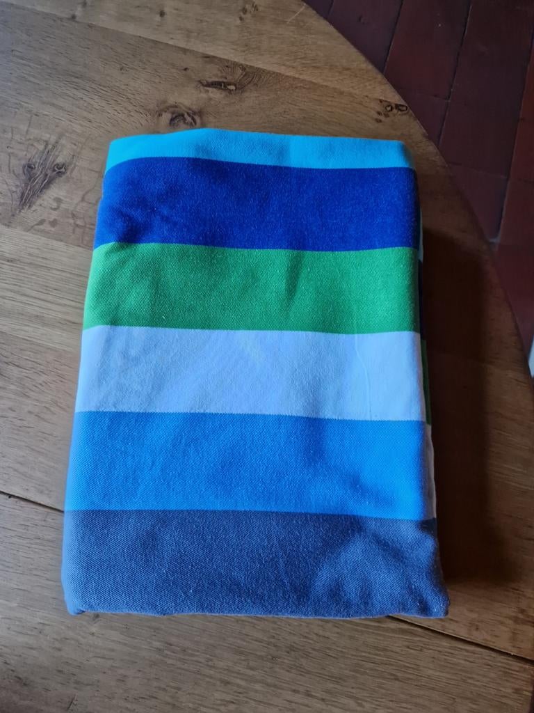 TAFELKLEED BLAUW GROEN GESTREEPT, Ophalen of Verzenden, Rechthoek