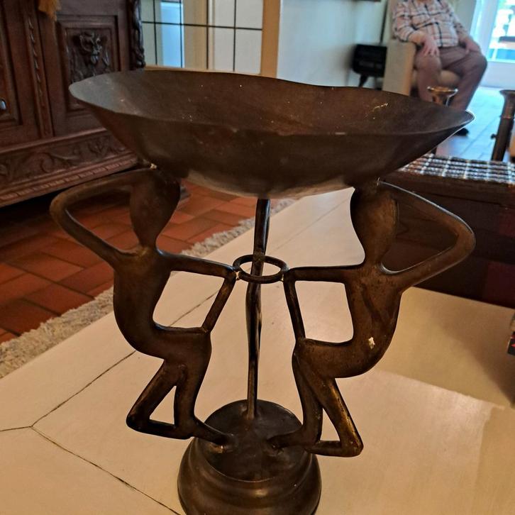 Bronzen schaal op voet, Antiek en Kunst, Antiek | Schalen, Ophalen