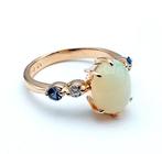 Rosé Gouden Ring met Opaal, Saffier & Diamant, Verzenden, Nieuw, Dame, Goud