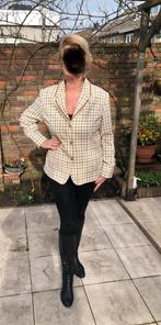 Jasje kostuum pak blazer dames crème bruin Oscar B  XXL44/46, Bruin, Maat 46/48 (XL) of groter, Zo goed als nieuw, Jasje