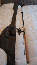 Pen vishengel met molen en foedraal.13 ft, Ophalen of Verzenden, Gebruikt, Complete set